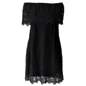 M‎ Express Strapless Lace Black Tube Dress Off Shoulder